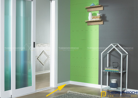 len chân tường nhựa ps màu trắng trơn